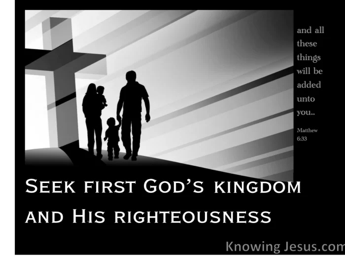 “But seek first His kingdom and His righteousness, and all these things will be added to you.”