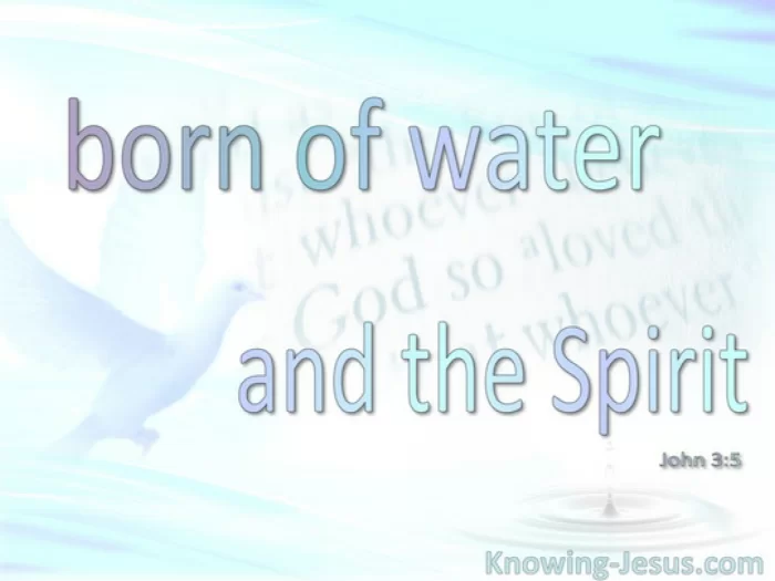 Jesus answered, “Truly, truly, I say to you, unless one is born of water and the Spirit he cannot enter into the kingdom of God.